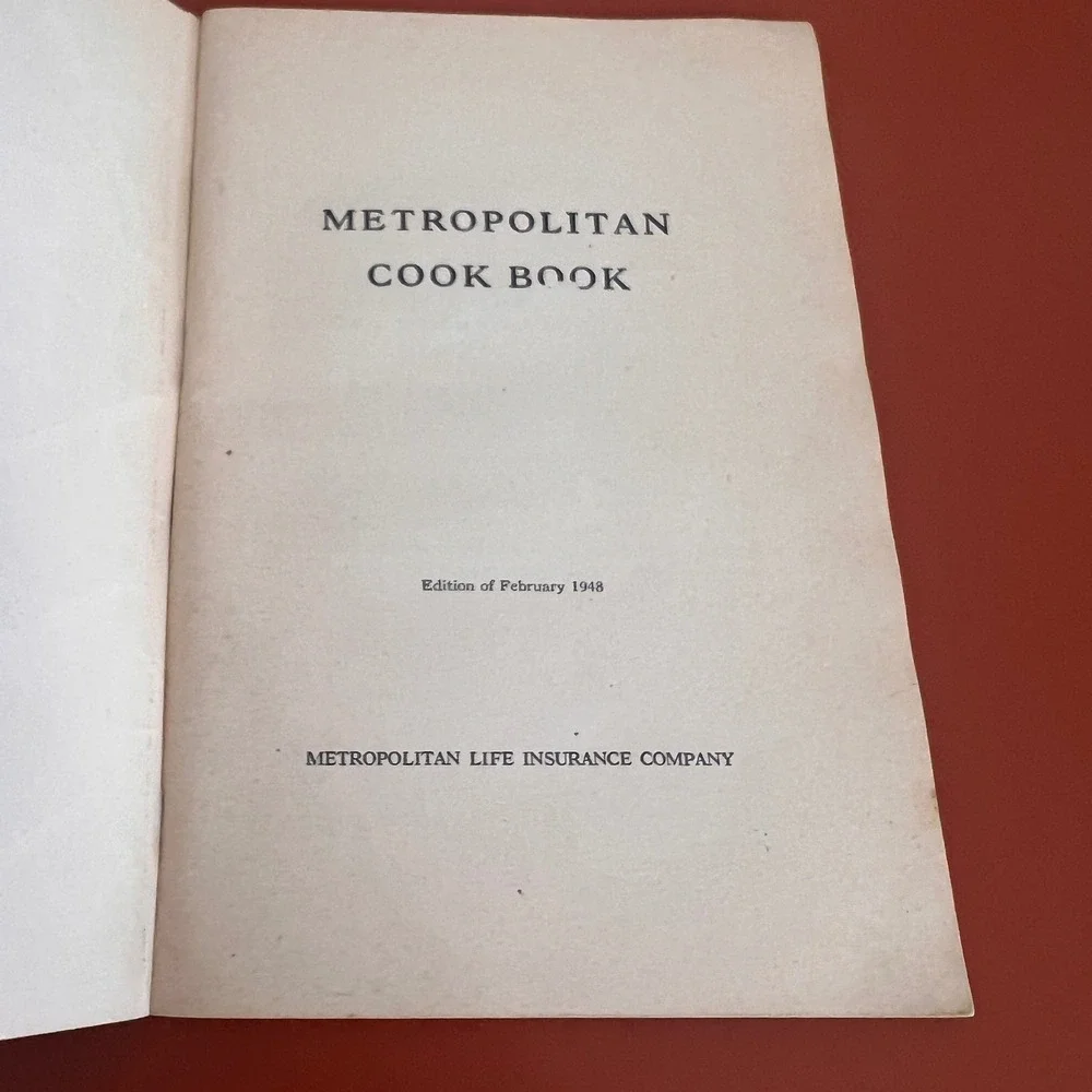 Vintage 1948 Metropolitan Cook Book Metropolitan Life Insurance Company Booklet